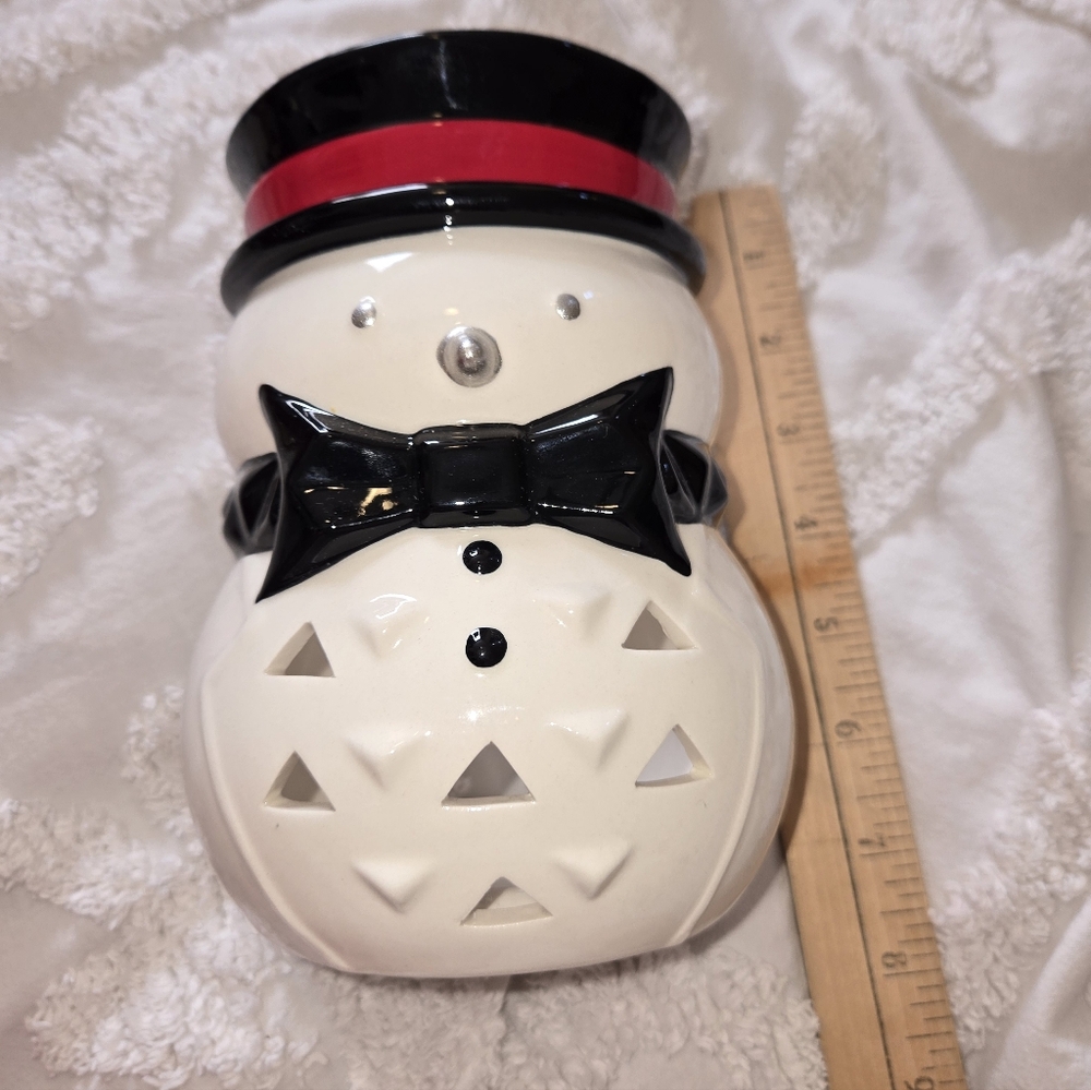 Large Jackson Frost Yankee Candle Holder Snowman 6 Inch Height - Picture 2 of 7